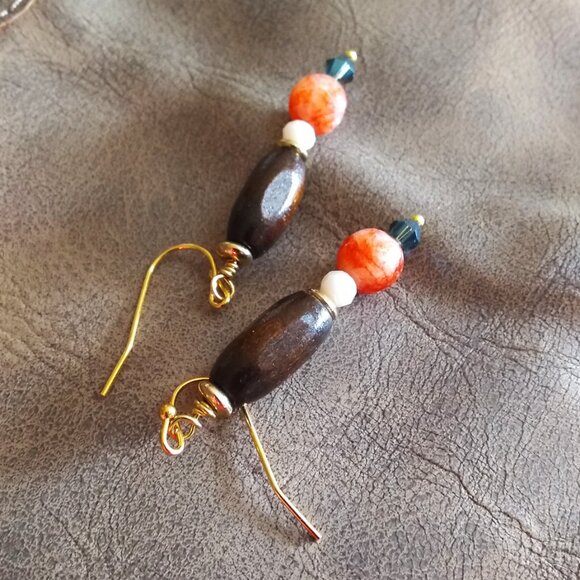 Handmade: Fall Stack Earrings! Beaded! Mixed Media ~ Each Pair is different! - Picture 4 of 6